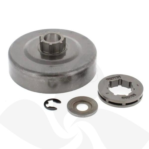 Conjunto campana de embrague y piñón tipo anillo 3/8" 8D
